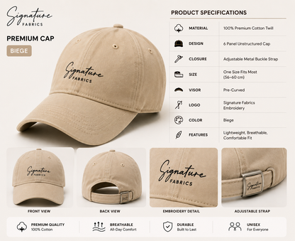 Signature Fabrics Premium Cap